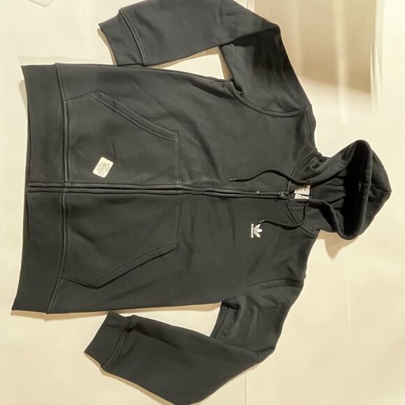 Adidas Trefoil Essentials Full-Zip Hoodie in Black Size Medium - Picture 6 of 8